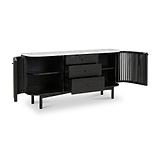 Shorwell Black & Marble 3 Drawer Sideboard from Roseland Furniture