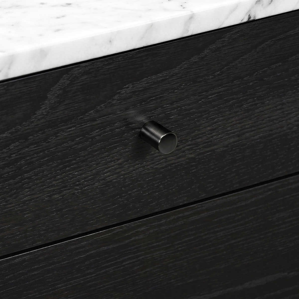 Shorwell Black & Marble 3 Drawer Sideboard from Roseland Furniture
