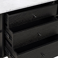 Shorwell Black & Marble 3 Drawer Sideboard from Roseland Furniture