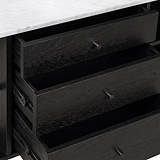 Shorwell Black & Marble 3 Drawer Sideboard from Roseland Furniture