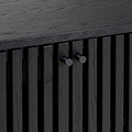 Shorwell Black & Marble Slatted 2 Drawer 2 Door Cabinet from Roseland Furniture