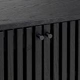 Shorwell Black & Marble Slatted 2 Drawer 2 Door Cabinet from Roseland Furniture