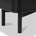 Shorwell Black & Marble Slatted 2 Drawer 2 Door Cabinet from Roseland Furniture