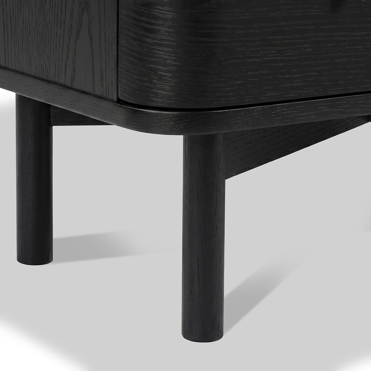 Shorwell Black & Marble Slatted 2 Drawer 2 Door Cabinet from Roseland Furniture