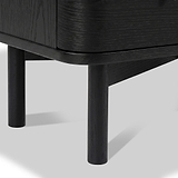 Shorwell Black & Marble Slatted 2 Drawer 2 Door Cabinet from Roseland Furniture
