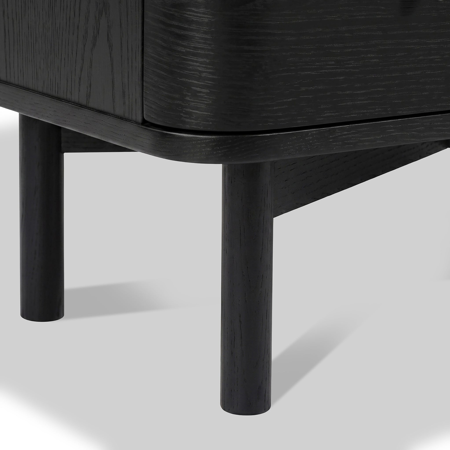 Shorwell Black & Marble Slatted 2 Drawer 2 Door Cabinet from Roseland Furniture