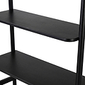 Shorwell Black & Marble Bookcase with 2 Door Slatted Cupboard from Roseland Furniture