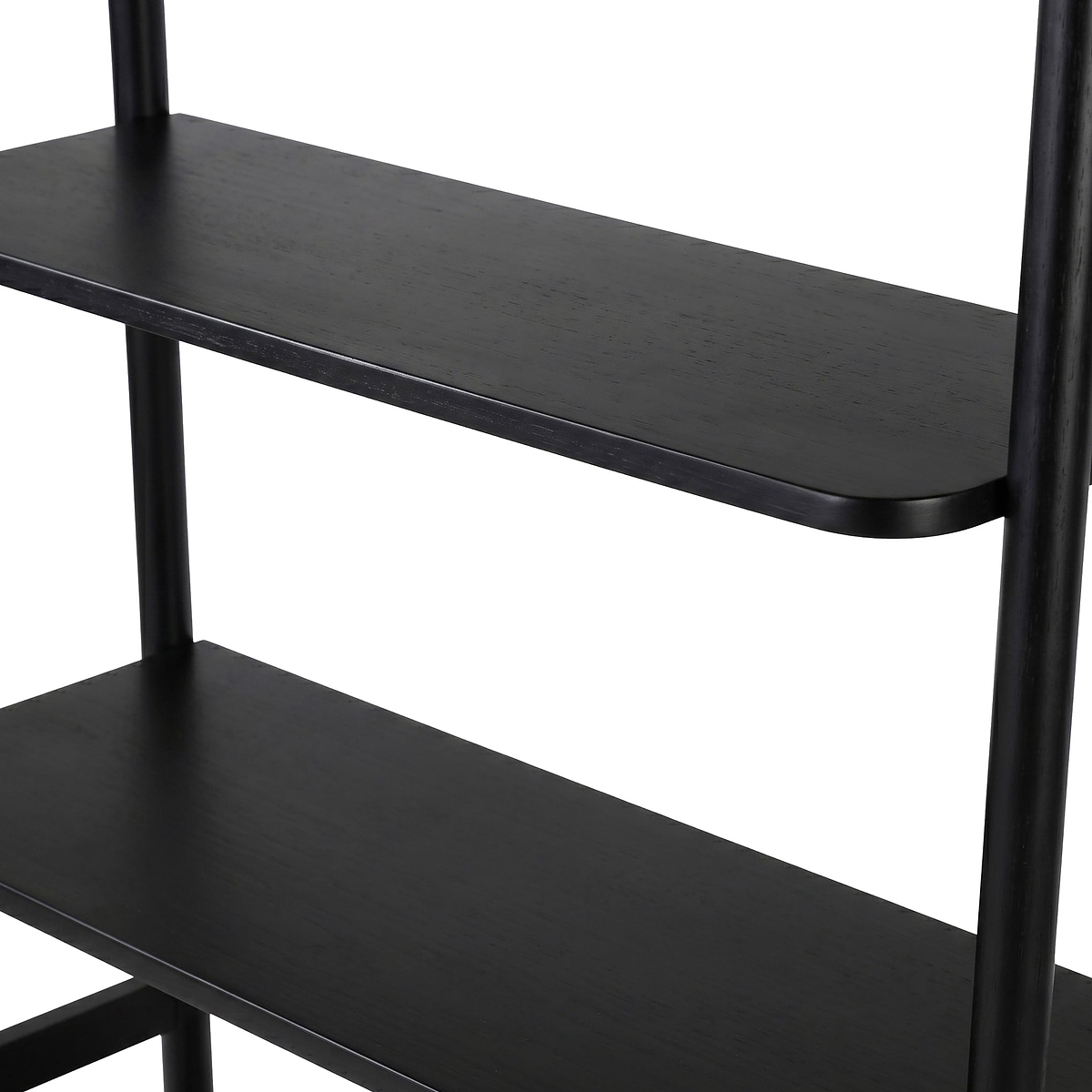 Shorwell Black & Marble Bookcase with 2 Door Slatted Cupboard from Roseland Furniture