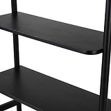Shorwell Black & Marble Bookcase with 2 Door Slatted Cupboard from Roseland Furniture