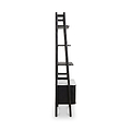 Shorwell Black & Marble Bookcase with 2 Door Slatted Cupboard from Roseland Furniture