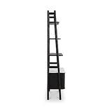 Shorwell Black & Marble Bookcase with 2 Door Slatted Cupboard from Roseland Furniture