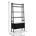 Shorwell Black & Marble Bookcase with 2 Door Slatted Cupboard dimensions