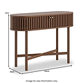 Shorwell Oak Slatted Oval Console Table Dark Stain from Roseland Furniture