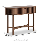 Shorwell Oak Slatted Oval Console Table Dark Stain from Roseland Furniture