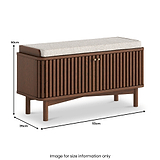 Shorwell Oak Slatted Storage Bench Dark Stain from Roseland Furniture