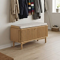 Shorwell Oak Slatted Storage Bench Oak from Roseland Furniture