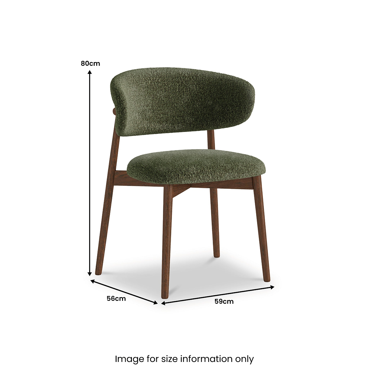 Almeria Boucle Dining Chair Green from Roseland Furniture