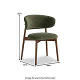 Almeria Boucle Dining Chair Green from Roseland Furniture