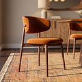 Valencia Velvet Dining Chair Rustic Orange from Roseland Furniture