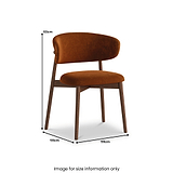 Valencia Velvet Dining Chair Rustic Orange from Roseland Furniture