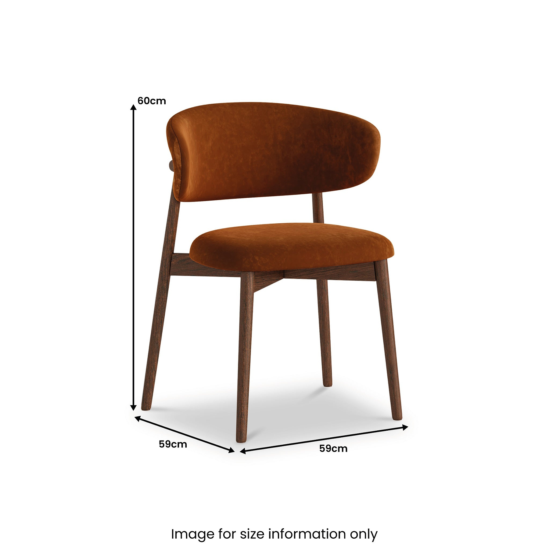 Valencia Velvet Dining Chair Rustic Orange from Roseland Furniture