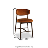 Labelle Velvet Barstool Rustic Orange from Roseland Furniture