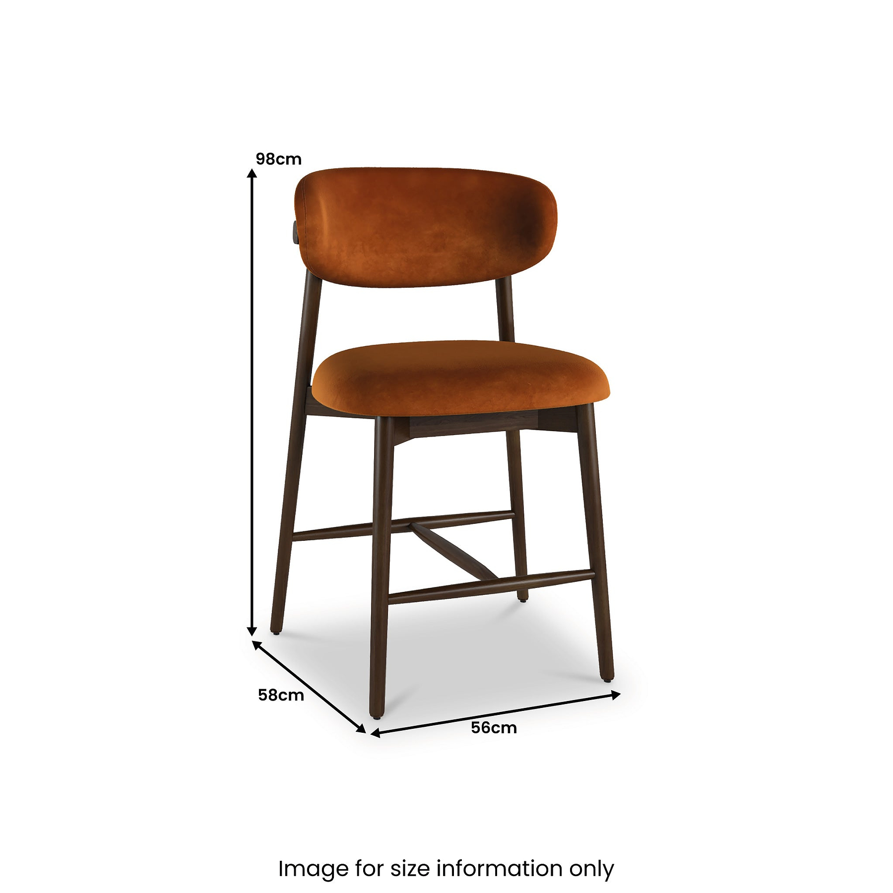 Labelle Velvet Barstool Rustic Orange from Roseland Furniture
