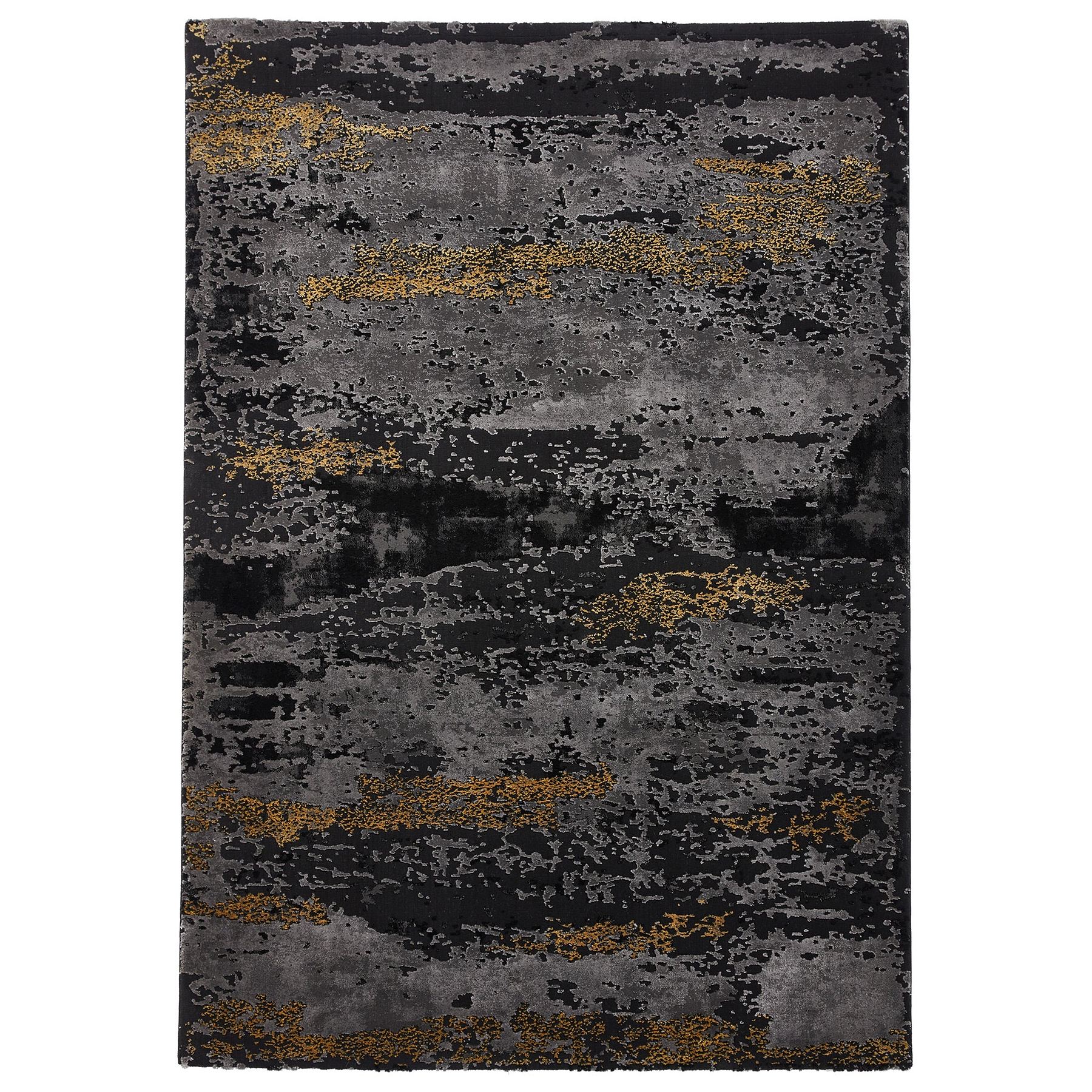 Fenway Black & Gold Distressed Super Soft Rug from Roseland Furniture