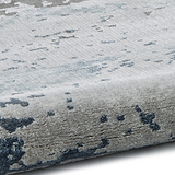 Fenway Navy Grey Distressed Super Soft Rug