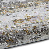 Fenway Yellow Grey Distressed Super Soft Rug