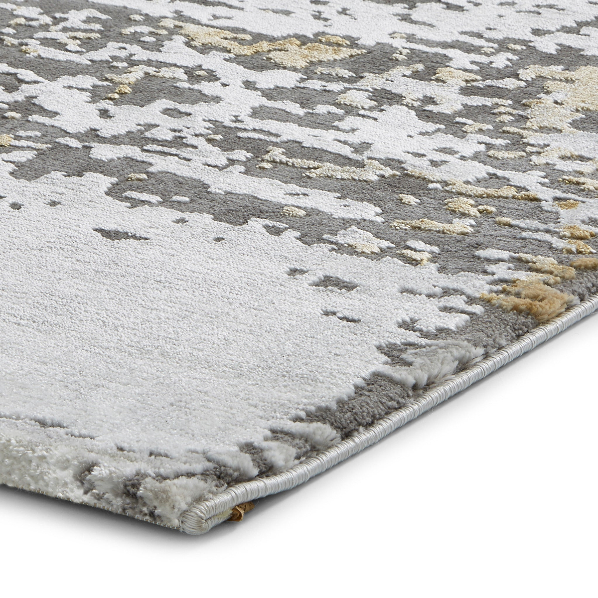 Fenway Yellow Grey Distressed Super Soft Rug