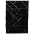 Fenway Black & Gold Geometric Super Soft Rug from Roseland Furniture