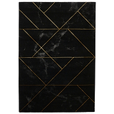 Fenway Black & Gold Geometric Super Soft Rug from Roseland Furniture