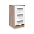 Blakely White & Light Oak 3 Drawer Bedside Cabinet from roseland furniture