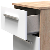 Blakely White & Light Oak 3 Drawer Bedside Cabinet