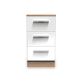 Blakely White & Light Oak 3 Drawer Bedside Cabinet