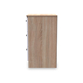Blakely White & Light Oak 3 Drawer Bedside Cabinet