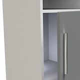 Blakely Grey and White 1 Door with Open Shelf Bedside Cabinet