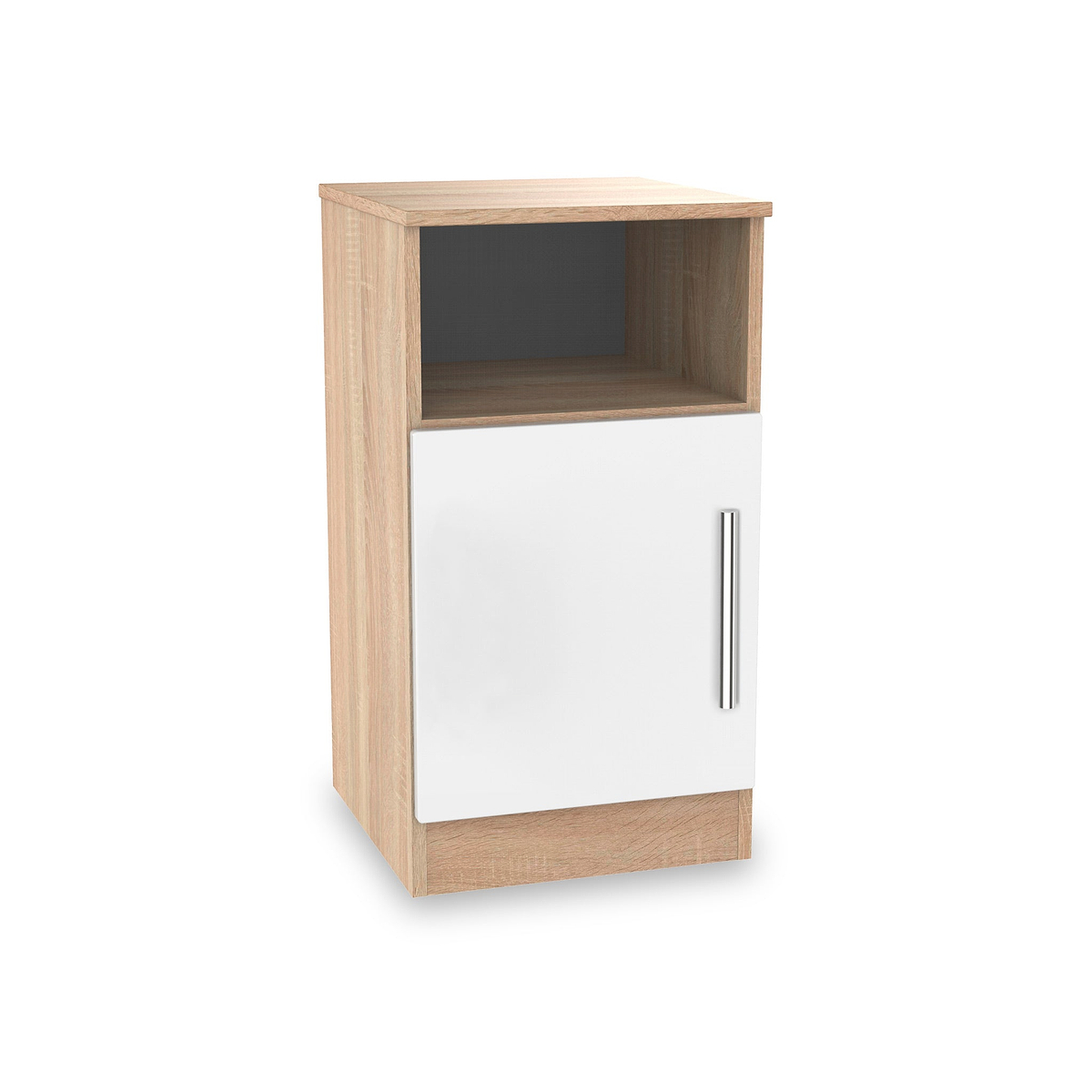 Blakely White & Light 3 Piece Bedroom Set - 1 door bedside table