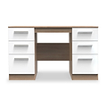 Blakely White and Light Oak 6 Drawer Storage Desk for Office