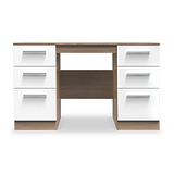 Blakely White and Light Oak 6 Drawer Storage Desk for Office