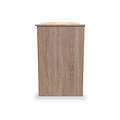A wooden pedestal podium stands isolated against a white background.