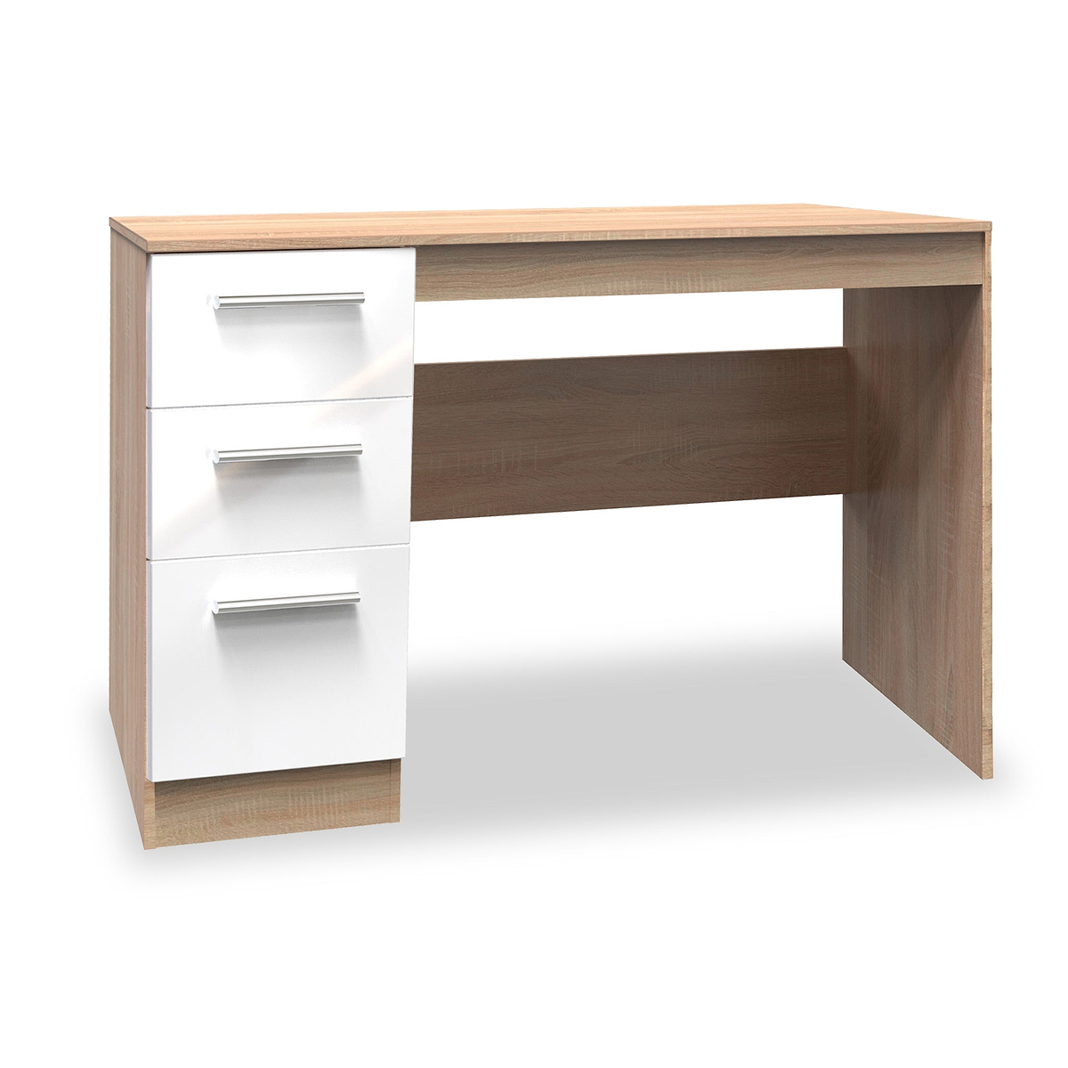 Blakely White & Light Oak 3 Drawer Storage Desk from Roseland Furniture