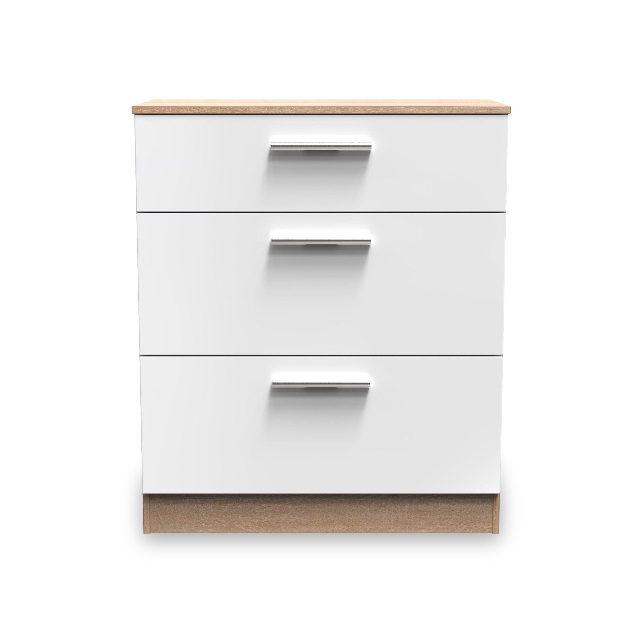 Blakely White Light Wood 3 Drawer Deep Chest from Roseland Furniture