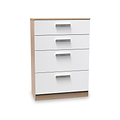 Blakely White and Light Oak 4 Drawer Deep Chest from Roseland Furniture