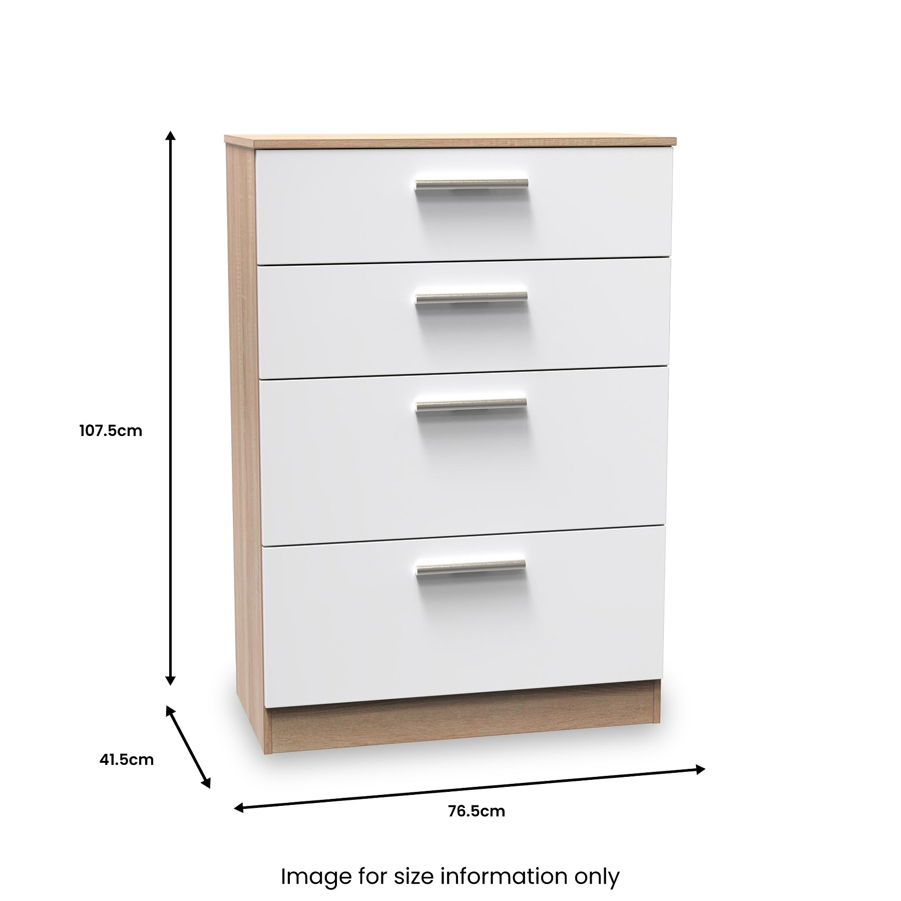 Blakely White and Light Oak 4 Drawer Deep Chest from Roseland Furniture