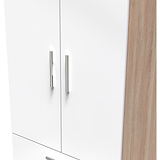 Blakely White & Light Oak 2 Door 2 Drawer Wardrobe