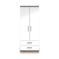 Blakely White & Light Oak 2 Door 2 Drawer Wardrobe