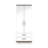 Blakely White & Light Oak 2 Door 2 Drawer Wardrobe