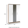 Blakely White & Light Oak Triple Mirror Wardrobe from Roseland Furniture